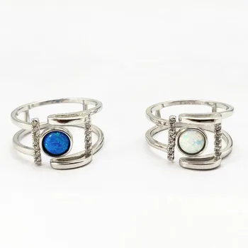 

Double Layer Gemstone Cubic Zirconia Open Ring Real Sterling Silver Rings For Women Fine Jewelry High Quality Luxury 925-1110