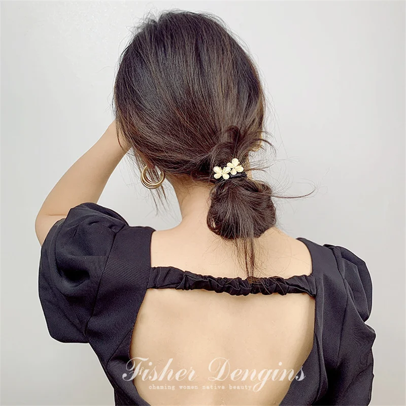 Elegantes Opal Metall Haar-scrunchies Für Damen Und Mädchen_voghion.com