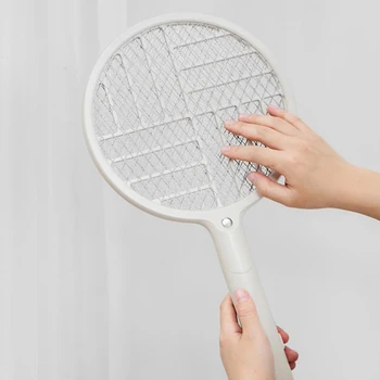 

2 In 1 Moth Zapper USB Charging With LED Light Handheld 90 Degree Rotatable Electric Mosquito Swatter Multifunctional Non Toxic