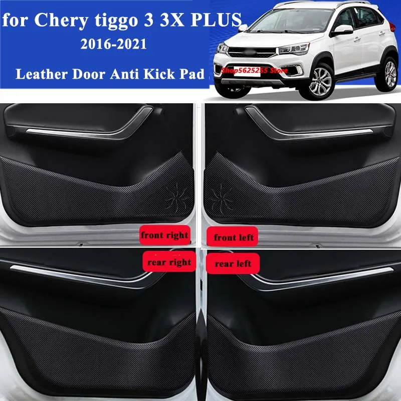 

Car Door Anti-kick Pads for Chery tiggo 3X PLUS 2017 2018 2019 2020 2021 Accessories Carbon Fiber Leather Interior Sticker