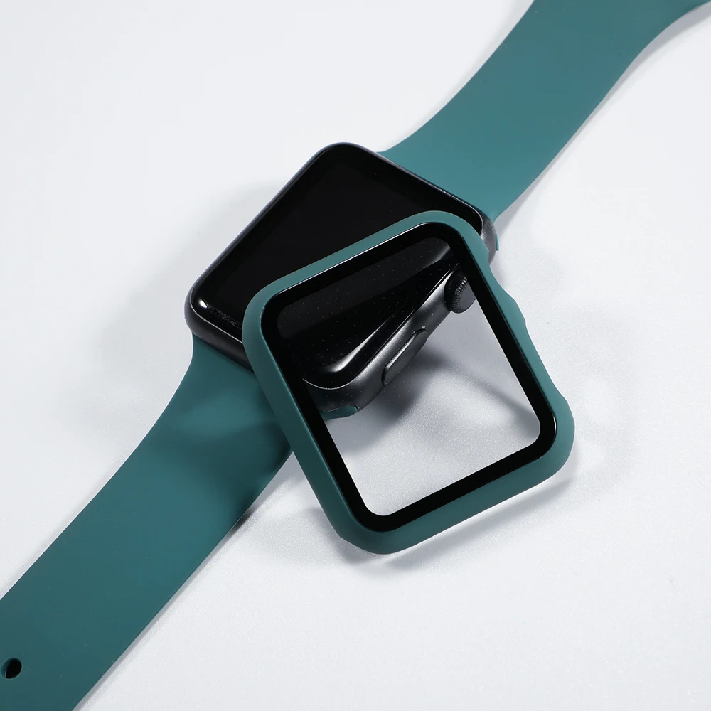 

Tempered Glass+case For Apple Watch 5 4 44mm 40mm iWatch 3 2 1 38mm Screen Protector+cover bumper for apple watch Accessories