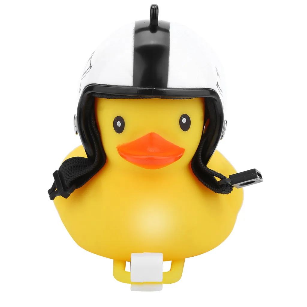 Clearance 1pc Cartoon Yellow Silica Little Duck Helmet Head Bicycle Light Shining Mountain Bike Handlebar Duck Head Light Bell Accesso#PY6 44