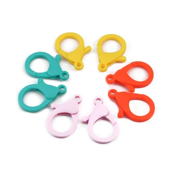 

100pcs/lot 35mm Candy Colors Lobster Clasps Connectors Hooks Key Chain Sweet Key Rings for DIY Charms Keychain Jewelry Making