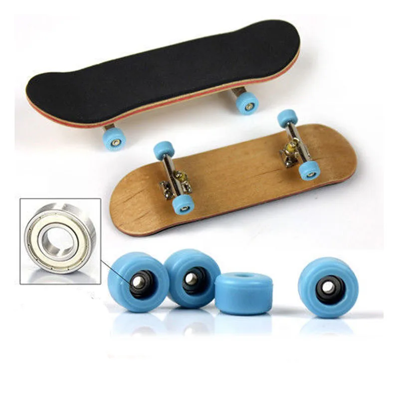 

1 Set Wooden Fingerboard Skateboard with Box Children Deck Sport Game Gift Maple Novelty Finger Toy for Adults Kids B1045