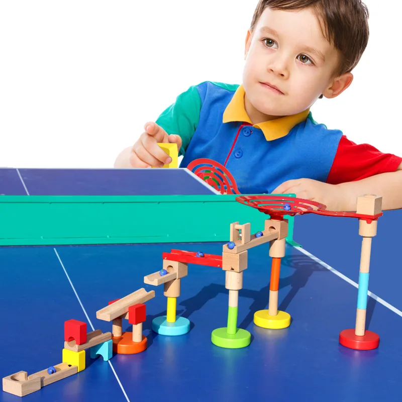 

Children Creative Construction Ball Bearing Building Blocks Stereo Slide Camera Track Toy Marbles Boast Paiderui Pull Cyclotron