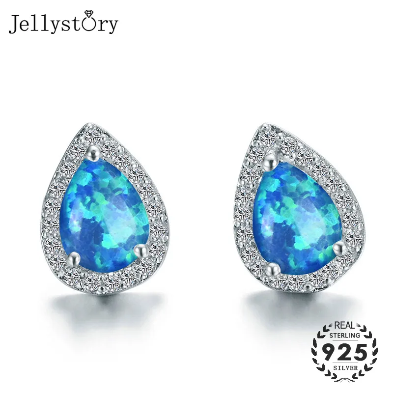 Jellystory серьги из серебра 925 с в форме капли воды Сапфир Изумруд опалы драгоценный