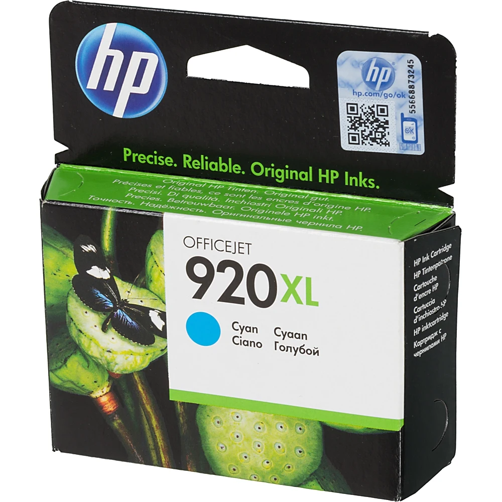 Картридж струйный HP 920XL CD972AE голубой для HP OJ 6000/6500
