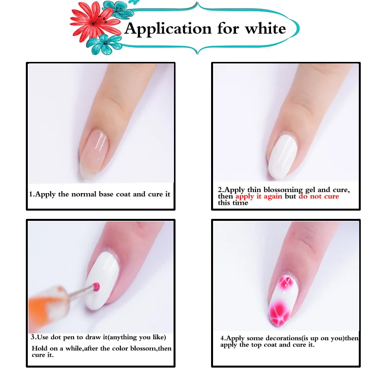 Beateal 8 мл белый прозрачный Цветущий УФ гель лак для ногтей Дизайн ногтей Клей цветок живопись гель лак Hybird органический гель лак