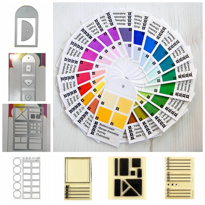 Набор штампов и штампов для самостоятельного скрапбукинга, круглая ...