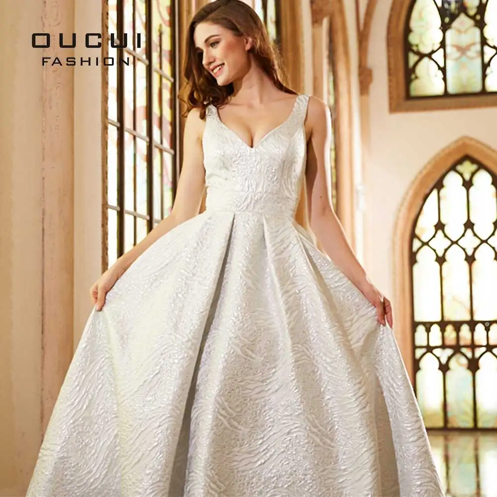 Arabic Formal Evening Dresses Long Robe Soiree Sexy V-Neck Backless Satin Long A Line Gown Prom Dress OL103105