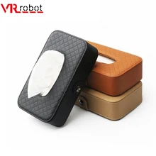 Vr robô universal caixa de tecido do carro criativo couro guardanapo titular caixa volta assento sun visor tecido organizador para carro