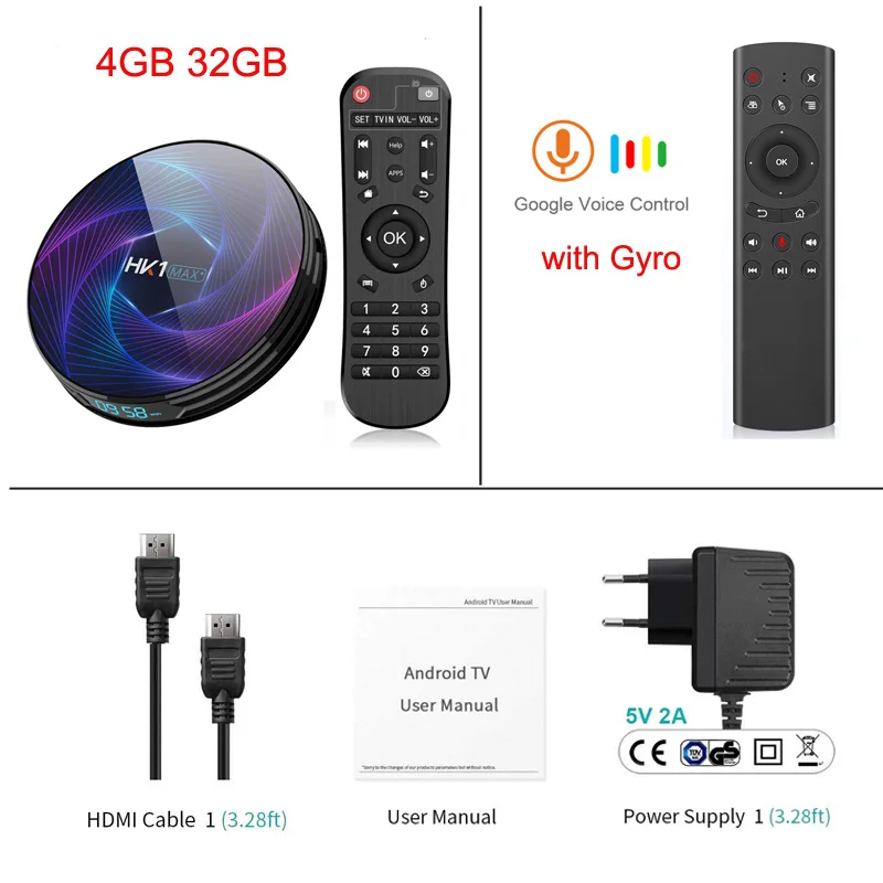 Wechip HK1MAX+ Восьмиядерный Android 9,0 Smart tv Box 4 Гб RK3368PRO HK1 MAX Plus 1080P H.265 2,4G/5G Wifi BT 4,0 1000M телеприставка - Цвет: 4G 32G  add G20