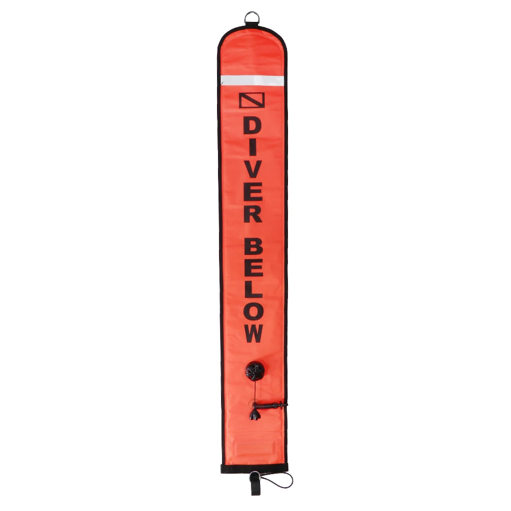 6` Dive Nylon Surface Marker Buoy SMB Diver Below Safe Marker Sausage Tube & Mesh Bag for  Diving Water Sports
