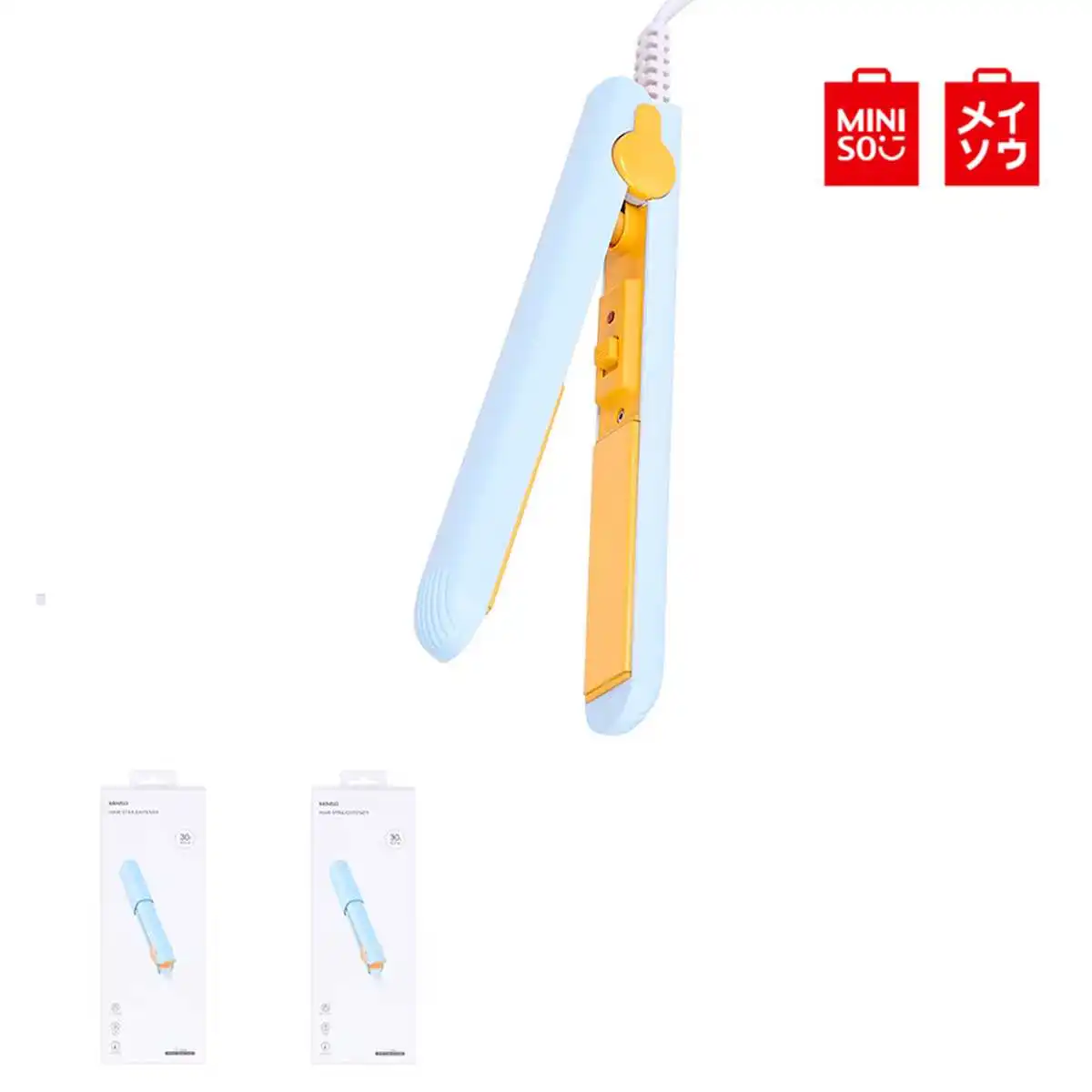 Электрический Выпрямитель для волос MINISO 2в1, утюжок для завивки волос, выпрямитель для бороды для путешествий с защитным колпачком
