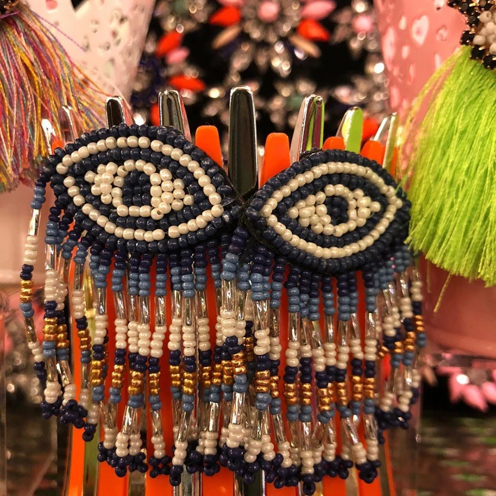 

Charm Tassels Beads Round Eye Creative Drop Earrings for Women 2019 Temperament Nifty Cute Earring Daily Life Date Beach Party