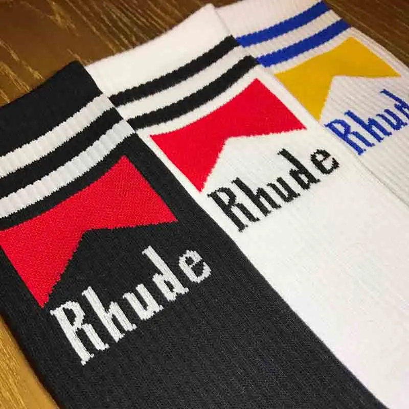 RHUDE носки для мужчин и женщин хип-хоп Rhude трубчатые носки для колледжа Ветер Rhude wild doodle носки