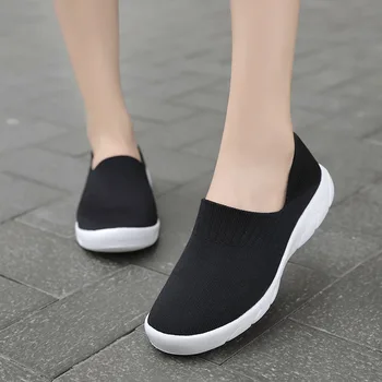

2020 Autumn Women Sneakers Shoes Women Breathable Mesh Shoes Ballet Flats Ladies Slip On Flats Loafers Shoes Plus Size 41 42