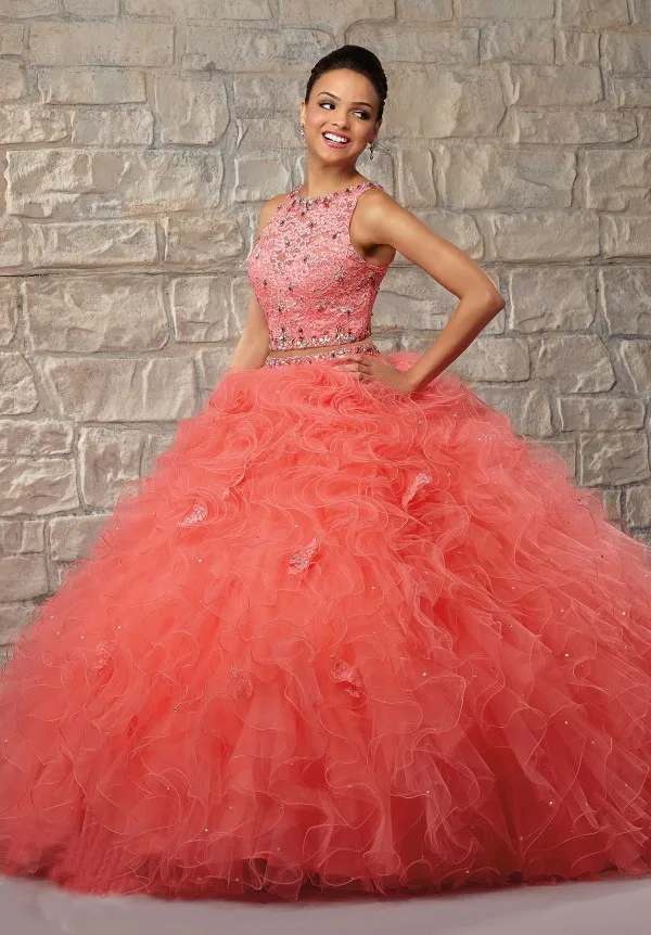 Дизайн, недорогие Бальные вечерние платья из двух частей, Vestidos De 15 Anos, кружевные бальные платья на заказ, платья для матери невесты