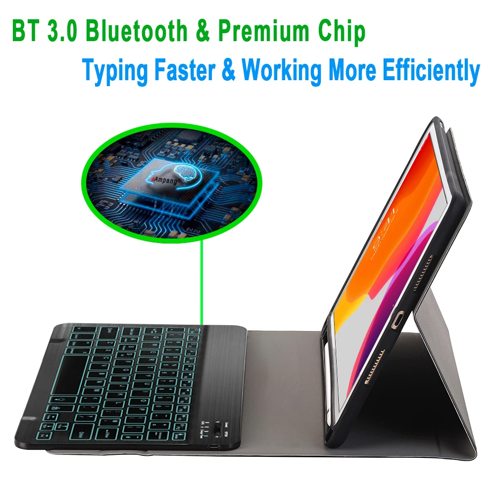 Backlit Keyboard Case for iPad Pro 12.9 Case with Pencil Holder for Apple iPad Pro 12.9 2015 2017 2