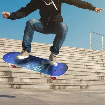 

Teenagers Road Brush Double Four-wheel Skateboard Double Concave Double Snubby Maple Shock Skateboards Absorption Scooter JG3