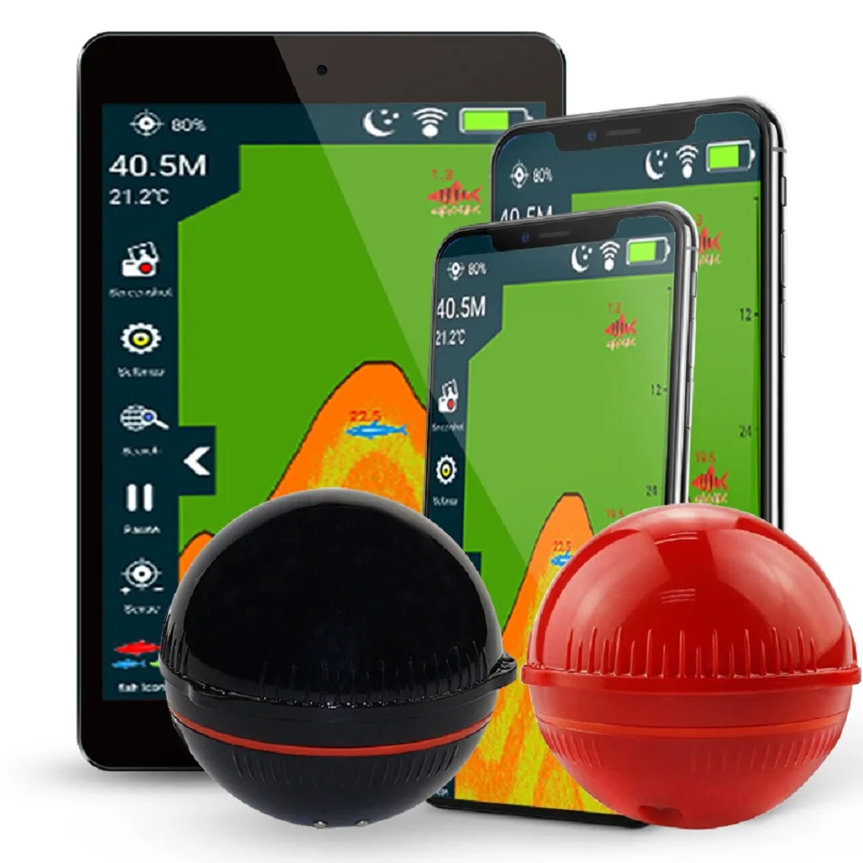 Inteligente sem Fio Inventor de Peixes para Lago Sonar para Lâmpada de Pesca Portátil Sonar Sensor Pesca no Gelo Profundidade Localizador Transdutor Mar 2 Portátil inteligente sem fio sonar sensor inventor