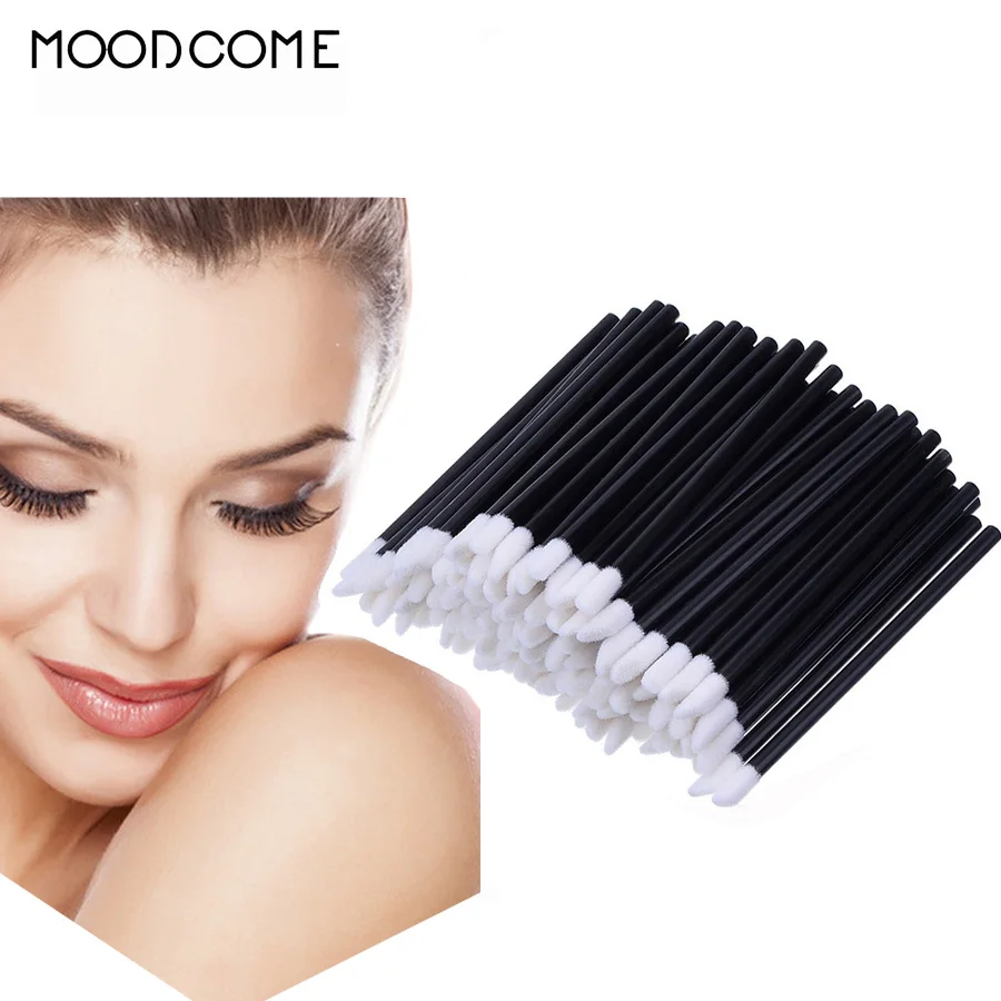 

Lip Brush 50/100 Pcs Lint Free Brush Professional Accessories Gloss Wands Applicator Disposable Bendable Makeup Brush