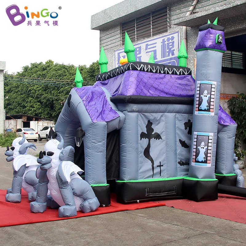 5*4* 4.2m Halloween digital-painted inflatable haunted house/customized Halloween decorated ghost house inflatable toys 6