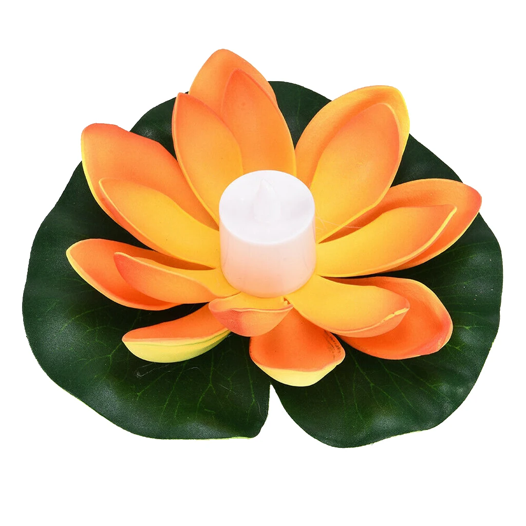Floating Tealight Candles Lotus Flower Pool Lights Flameless Night Lights