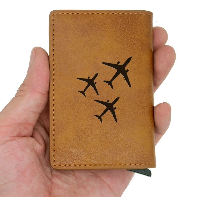 Классический 3 летательный аппарат Rfid кошелек Очаровательные Мужчины Женщины