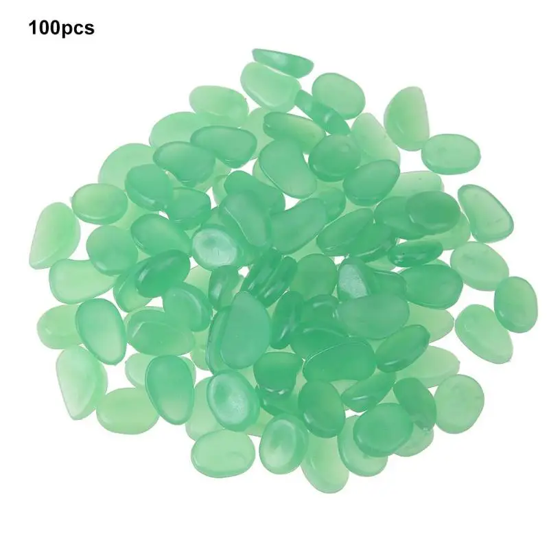 50/100pcs Garden Pebbles Glow Stones Rocks for Walkways Garden Aquariums Fish Tank Crafts Decor Luminous Stones Pebbles