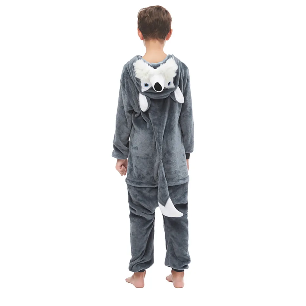 cosplay unisex kids Winter pajamas hooded animal cartoon pajamas Jumpsuit female sleepwear wolf shark Halloween party costume cosplay unisex kids Winter pajamas hooded animal cartoon pajamas Jumpsuit female sleepwear wolf shark Halloween party costume