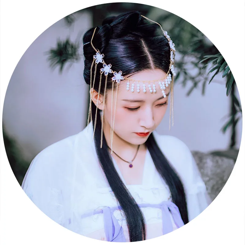QIANJI китайский головной убор Hanfu с кисточками, аксессуары для волос в древнем стиле, простая заколка для волос