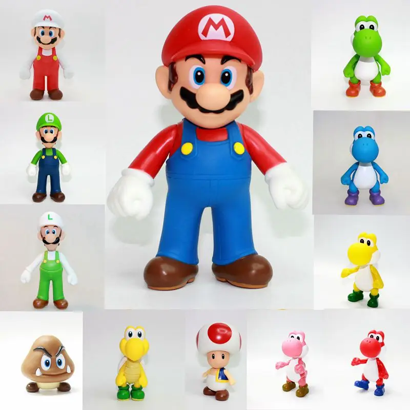 

12cm Super Marioed Bros Luigi Mario Yoshily Koopa Maker Odyssey Mushroom Toadette PVC Action Figures Toys Model Dolls