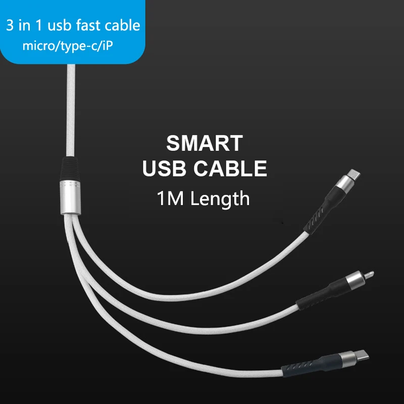 Type-c usb кабель для huawei xiaomi micro usb быстрая зарядка шнур для samsung oppo 3 в 1 быстрая зарядка кабель для andriod телефона