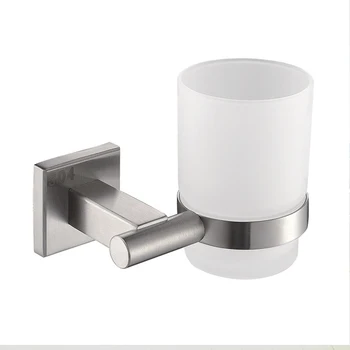 

Bathroom Accessories Wall-Mounted Toothbrush Holder, Single Glass with Glass and Toothbrush Holder, Glass for Kitchen and Bathro