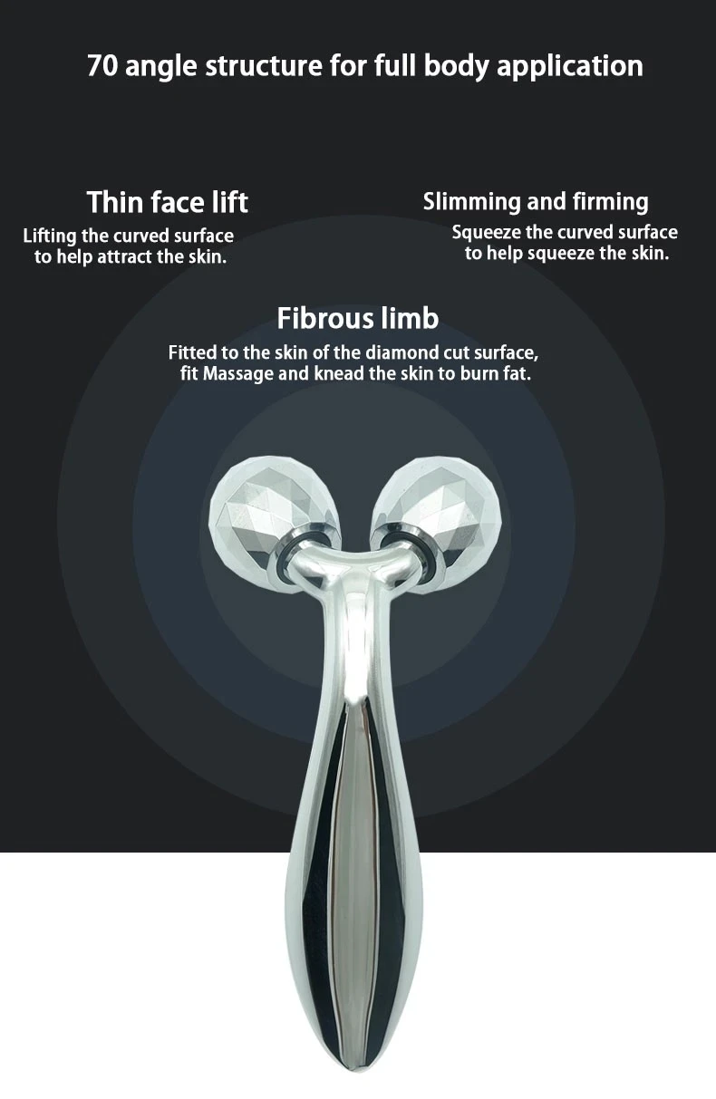 3D массажер для лица, скульптура тела Укрепляющий формирователь/расслабление мышц/подтягивание кожи подъем 360 градусов вращение массажный ролик серебро