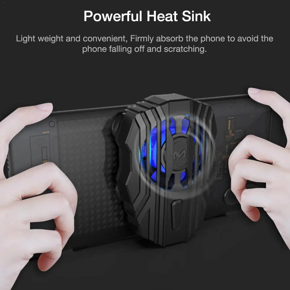

Mobile Phone Cooler for IPhone Xs Max Xs XR Silent Phone Radiator PUBG Controller Handle LED Light Cooling Fan for Samsung Huawe