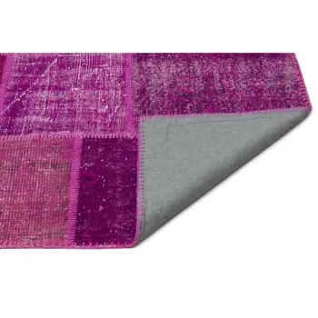 

Handmade Fuchsia Vintage Overdyed Patchwork Area Rug 245x305 Cm-8'0''X10'0''