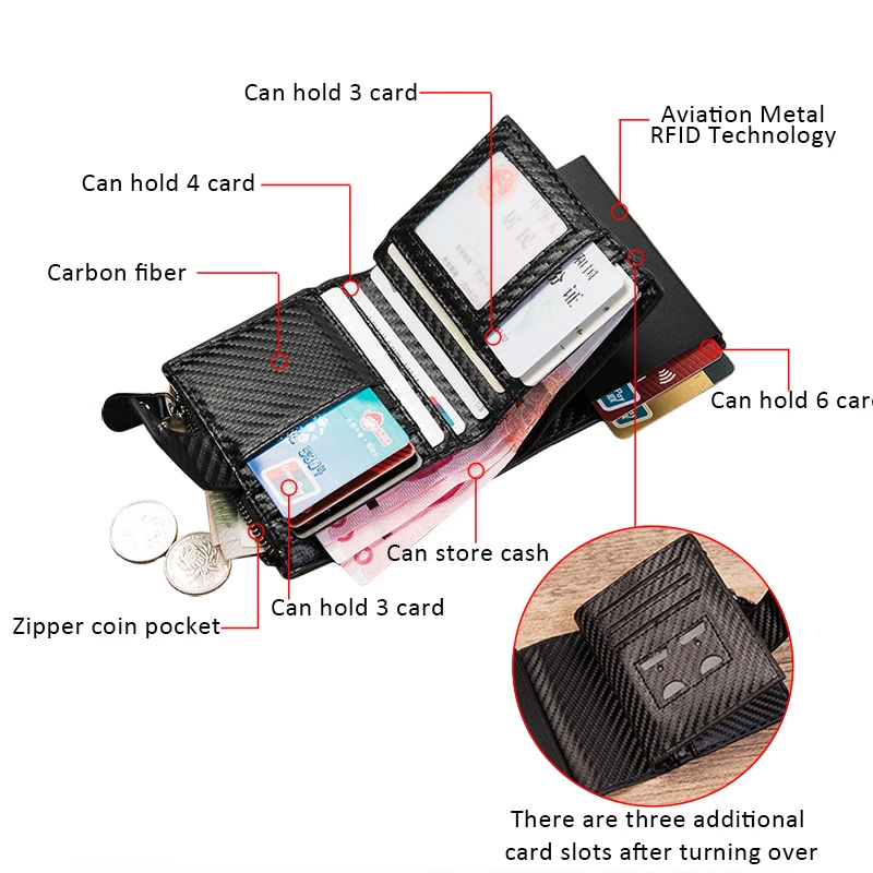 Кошелек кожаный мужской с Rfid защитой и отделением для карт|Кошельки| |