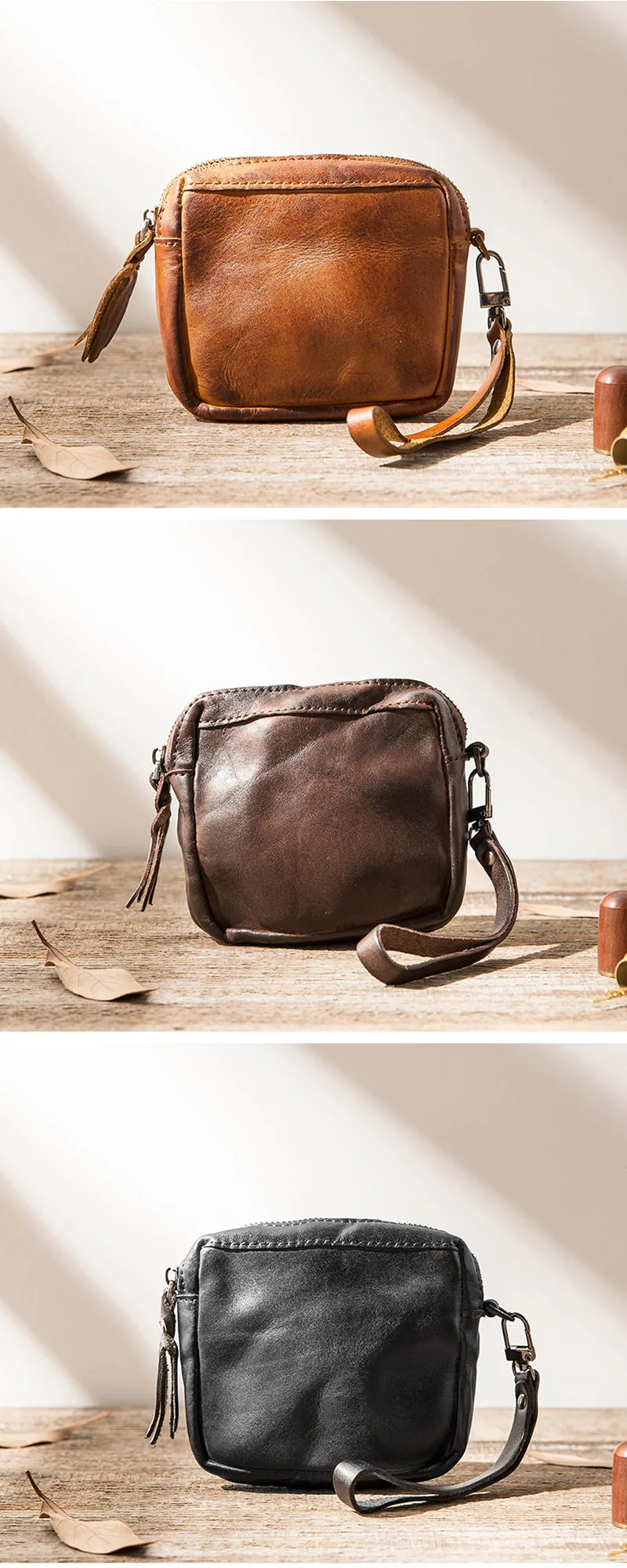 AETOO винтажный кожаный кошелек, женский маленький нулевой кошелек, кожаная сумка для карт zippermen, мужская сумка для ключей