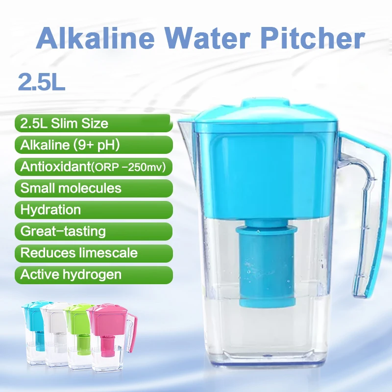 2.5L Brita Sytle Di Tutti I Giorni Uso Bpa Libero Di Acqua Minerale Filtro Depuratore Di Acqua Alcalina Brocca Brocca Con Ph 9