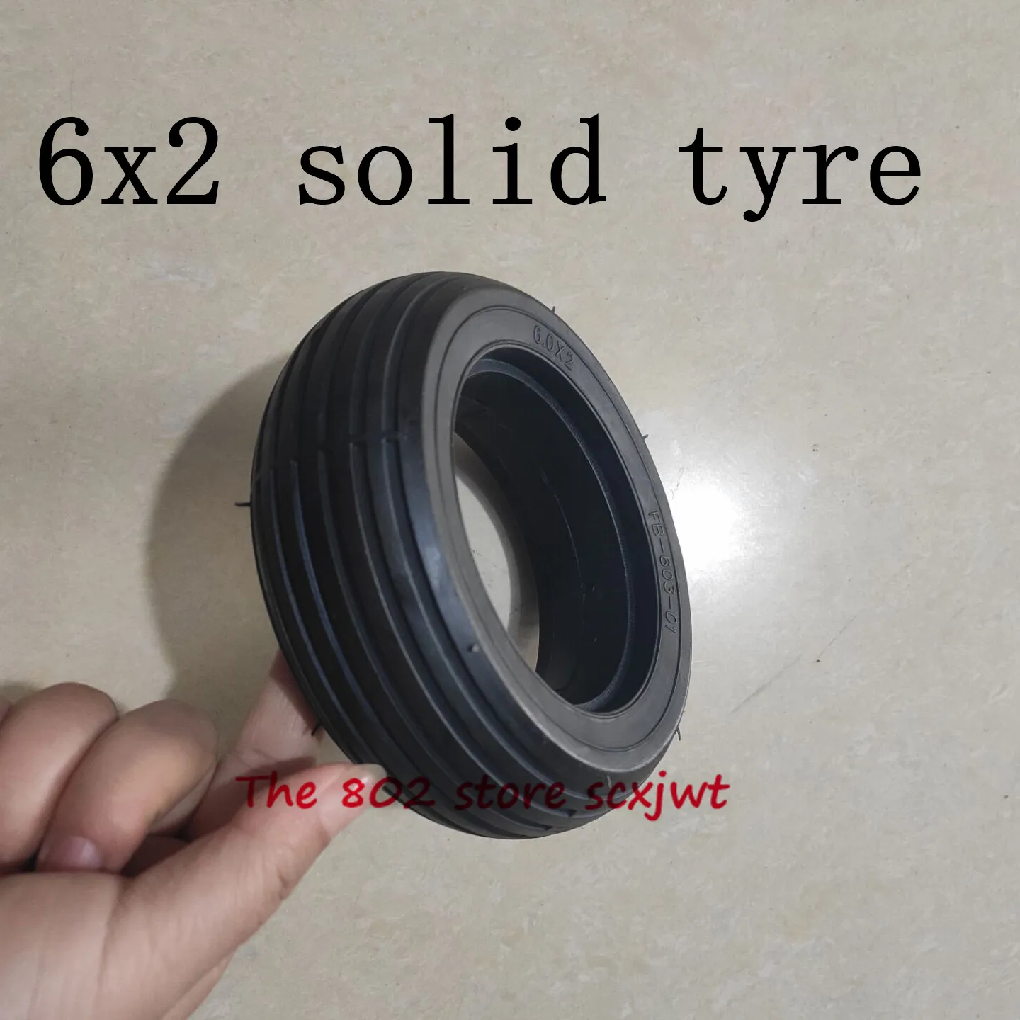 Newest 6x2 Solid Tyre 6 Inch Tubeless Tire for Electric Scooter,Wheel Chair Truck, Electric Balancing Accessory