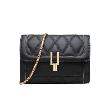 

2019 Fashion Brand design Small Women Designer chain Cross-body Bag PU Leather Messenger Bag LOCK sac a main Female Handbag bag