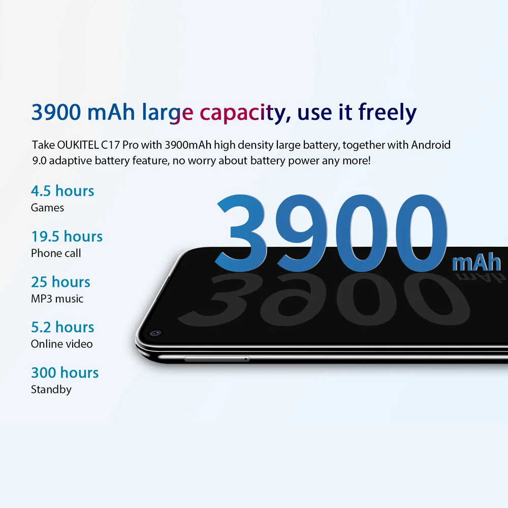 Мобильный телефон Oukitel C17 Pro, 6,35 дюймов, 19:9, Android 9,0, MT6763, четыре ядра, 4 ГБ, 64 ГБ, 3900 мАч, 13 МП, разблокированный смартфон с функцией распознавания лица, 4G