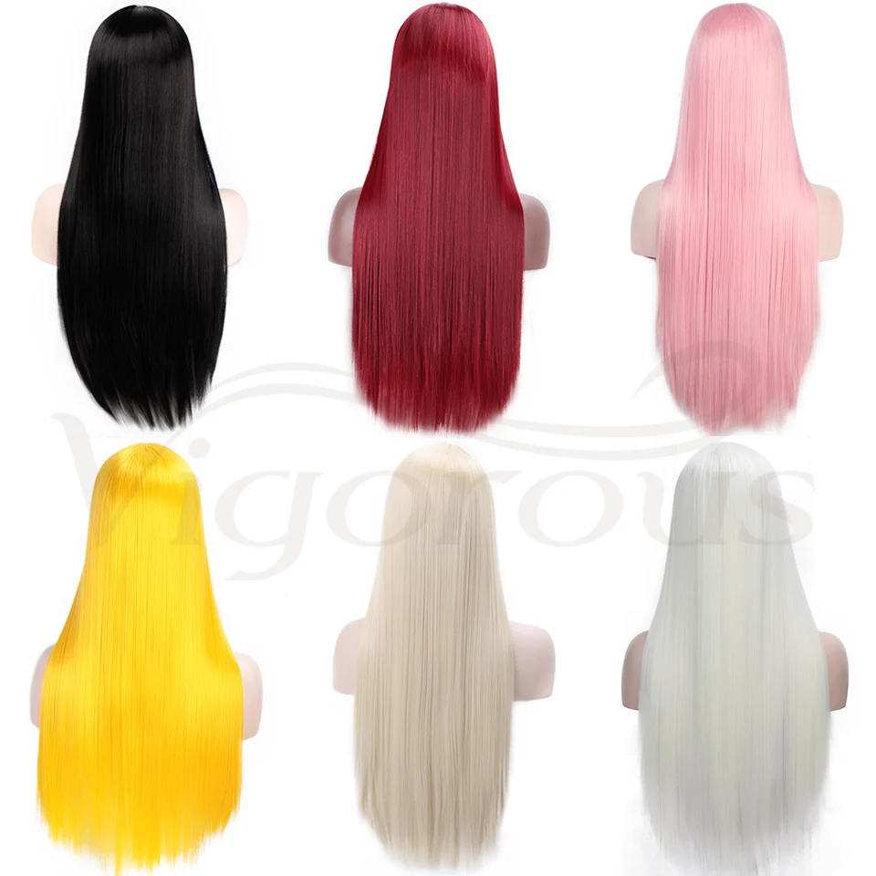 Vigorous Red Lace Front Wigs for Women Synthetic Long Straight Wigs Middle Parting Heat Resistant Fiber Natural Looking 13x4 5 Vigorous Red Lace Front Wigs for Women Synthetic Long Straight Wigs Middle Parting Heat Resistant Fiber Natural Looking 13x4 5
