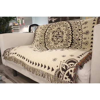 

Sofa blanket Nordic living room dust cover line blanket knitting simple sofa towel shawl blanket nap geometric pattern