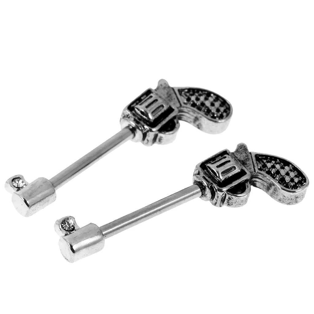 Fashion Nipple Ring Bars Rifle Shape Body Piercing Jewelry Nipple Rings