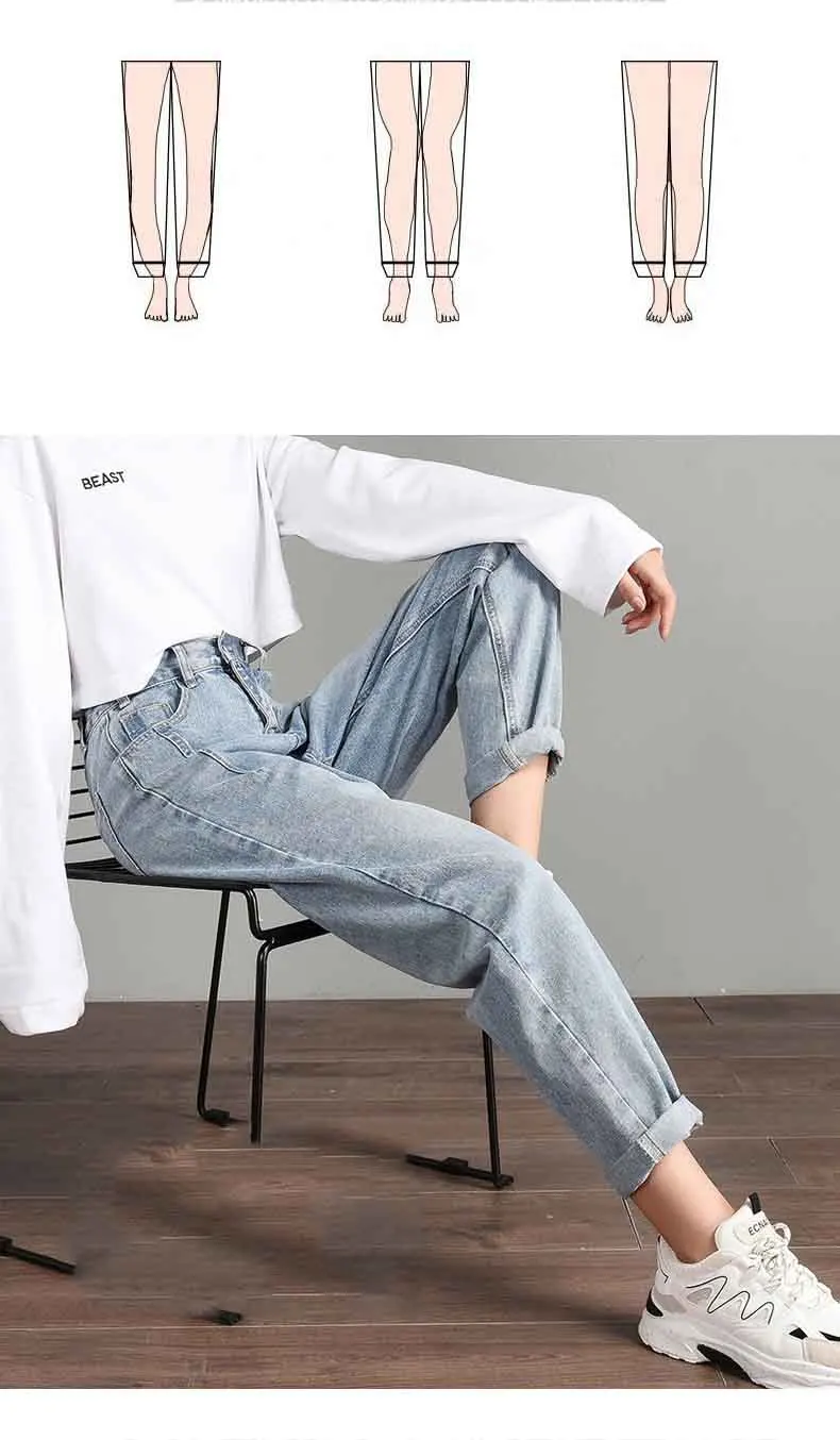 Высокое качество Slim Fit Для женщин свободные джинсы с аппликацией в виде Высокая талия девять штаны осень Повседневное ковбойские штаны для мальчиков Новинка осени одежда для пребывания на открытом воздухе