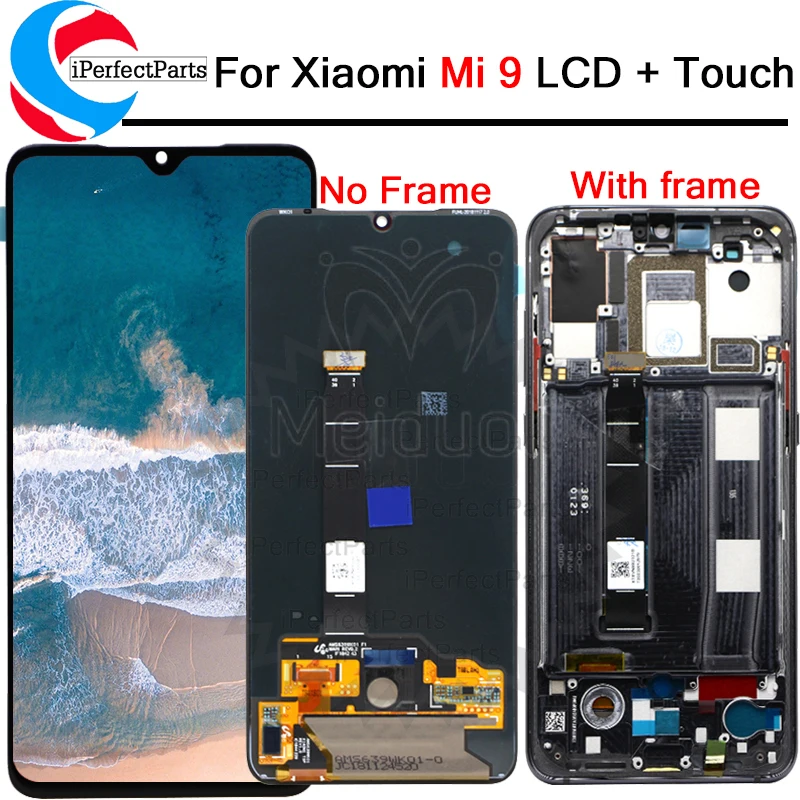 

6.39'' AMOLED Original LCD For xiaomi Mi 9 Mi9 Display xiaomi 9 LCD Display Touch ScreenDigitizer Assembly with frame