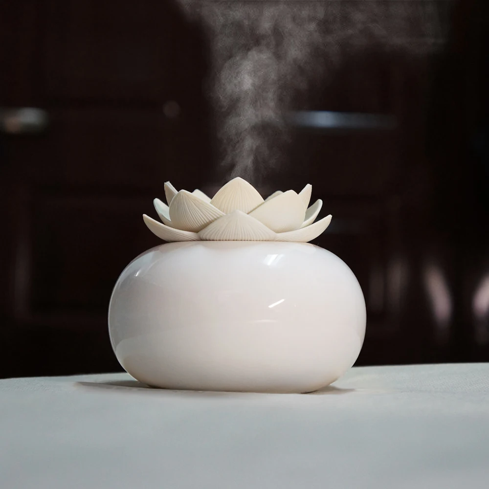 

200ML Ceramic Ultrasonic Aroma Humidifier Air Diffuser Simplicity Lotus Purifier Atomizer essential oil diffuser difusor de